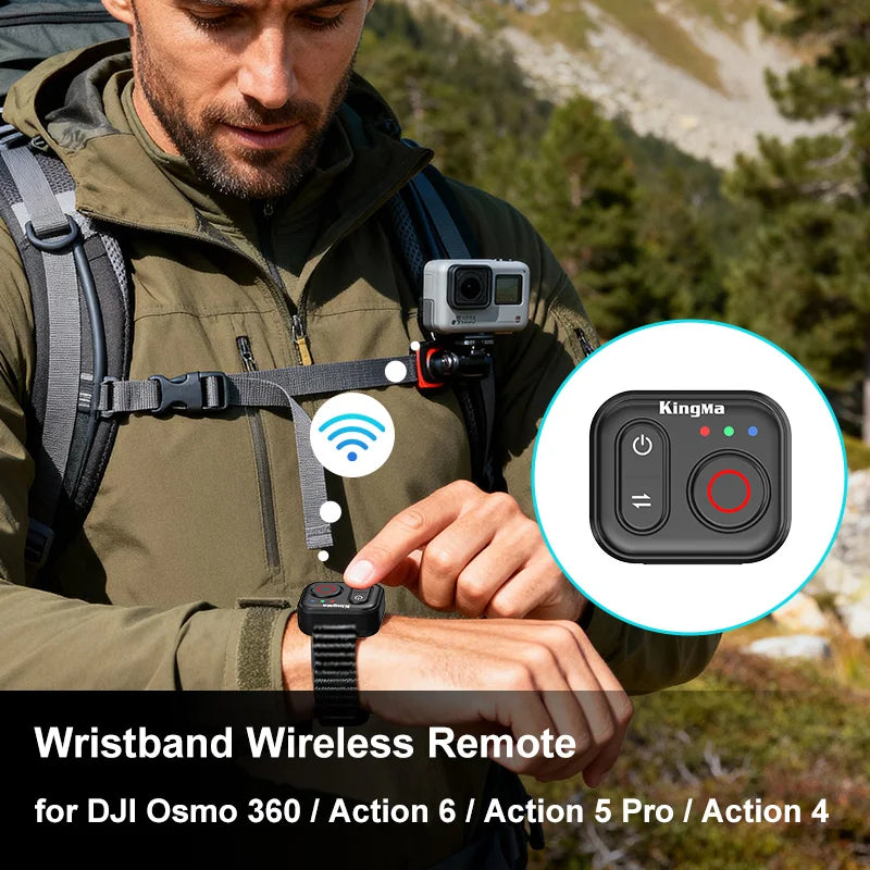 Wristband Bluetooth Remote for DJI Action 6 5 Pro 4 & OSMO 360 50M