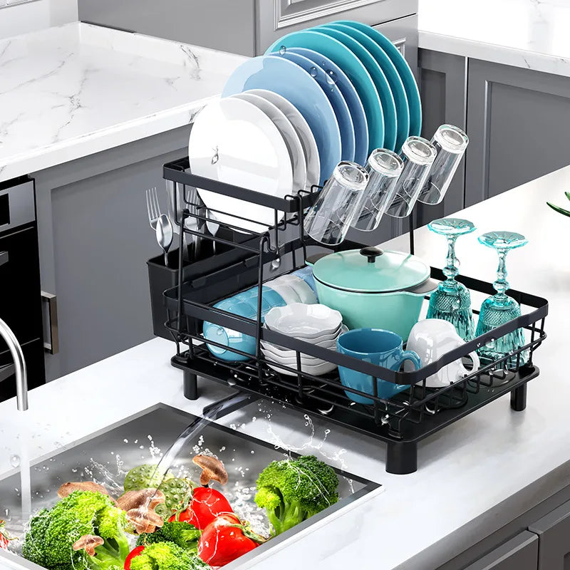 Kitchen Shelf Dishes and Dishes Storage Rack Drain Rack Household Multifunctional Dish Rack Dish and Chopsticks Storage Box Oasis Select