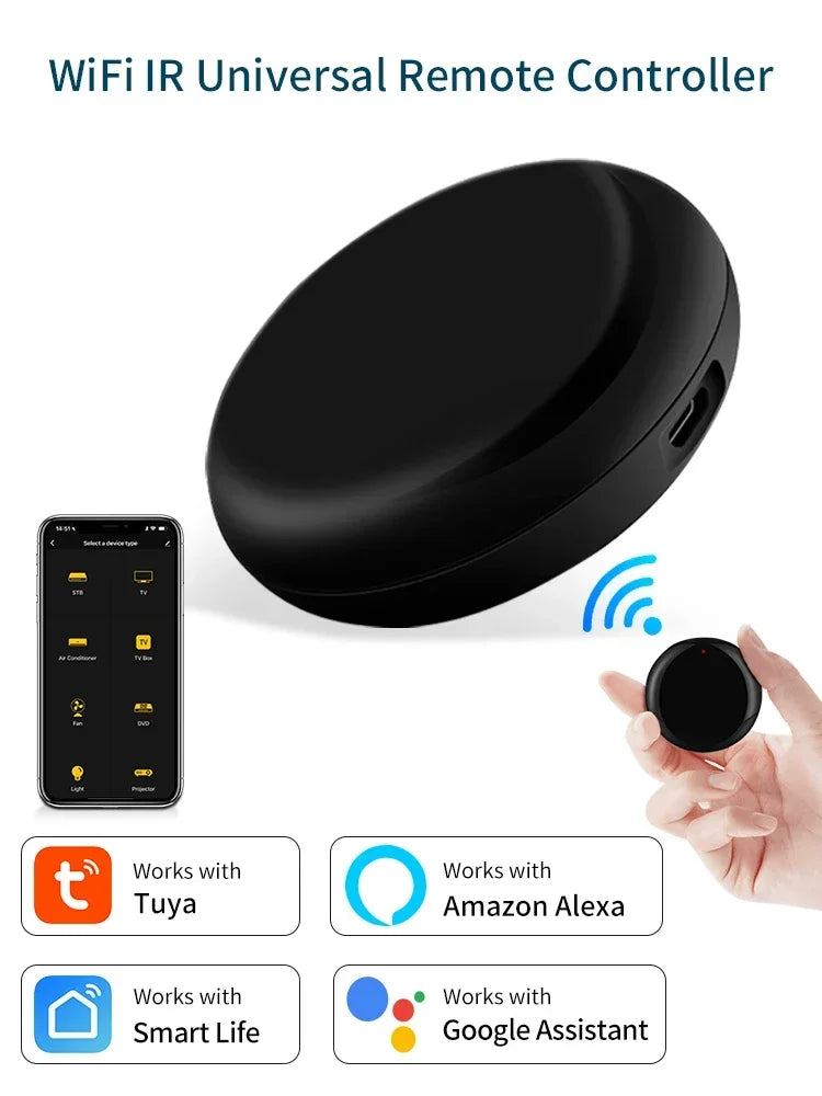 Tuya WiFi Smart Universal IR Remote Control DIY Infrared Remote Control For Air Conditioner TV Via Alexa Google Home Smart Life Oasis Select Tuya WiFi IR Remote