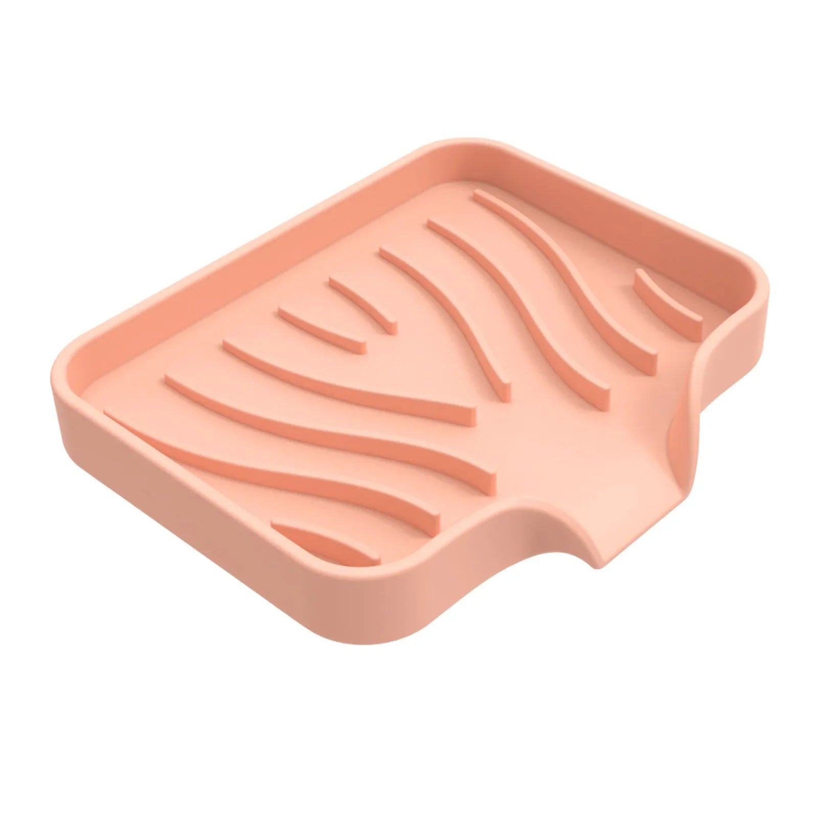 1-Pack Silicone Drain Soap Box Kitchen Bathroom Anti-slip Sink Tray Creative Washing Table Soap Tray Free Punch Drain Rack Oasis Select Pink