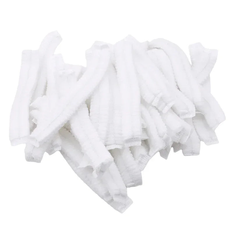 100pcs/Pack Disposable Bathing Cap Hair Head Covers Net Bouffant Dustproof Anti Dust Caps Breathable Shower Bathing Hats Kitchen Oasis Select White 300pcs