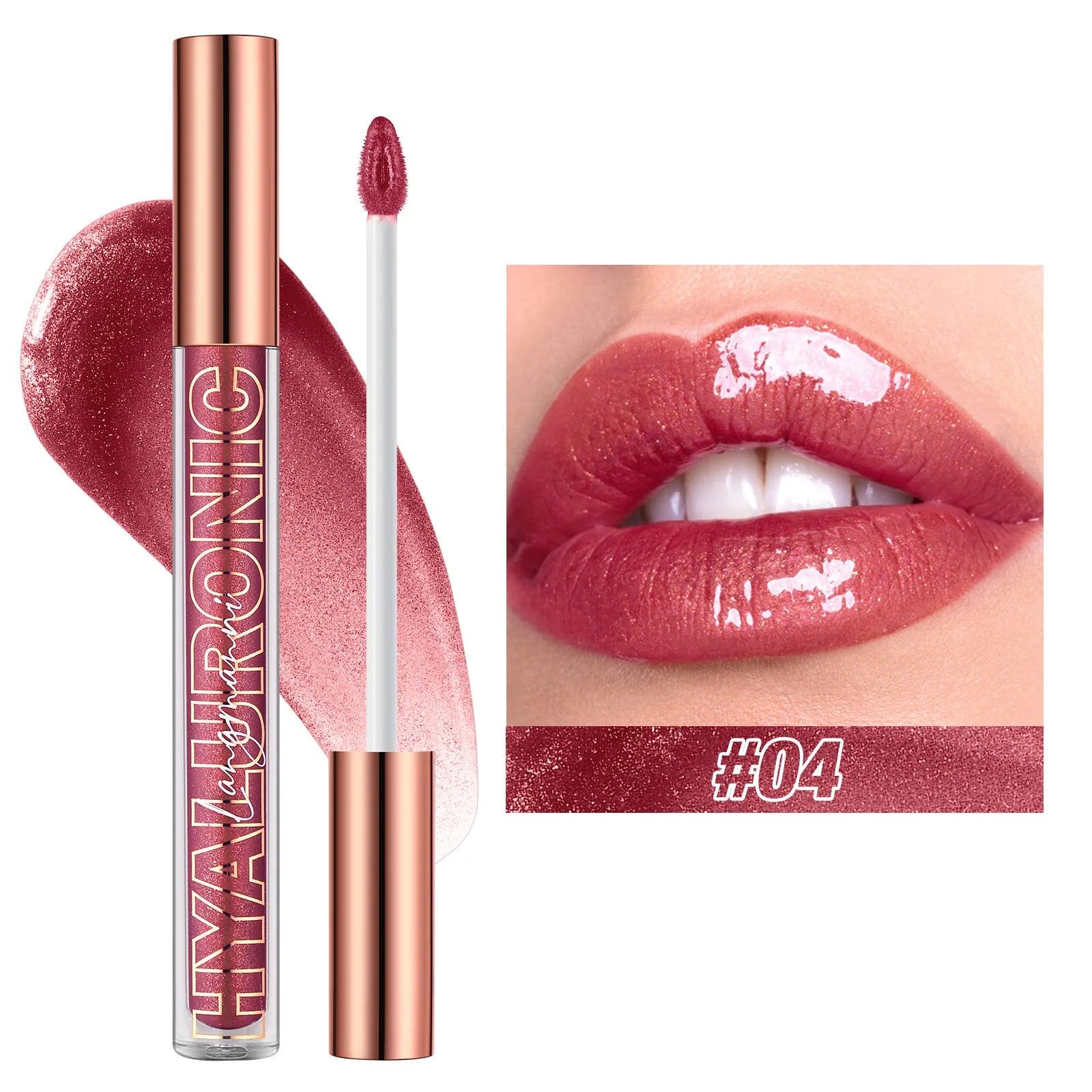 Hyaluronic Acid Glitter Lip Gloss – 8 Shades | Langmanni