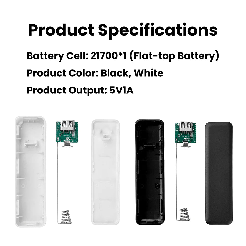 DIY Power Bank Case for 21700 Battery Solder-Free Type-C Portable 5V 1A Mini Power Supply Kit Not Including Batteries Oasis Select