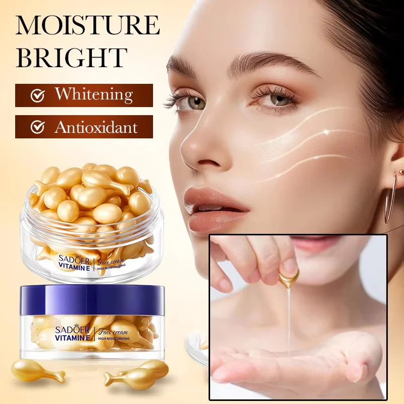 SADOER Vitamin E Face Serum Capsules – Brighten & Firm 30pc Face Serum Capsules Oasis Select