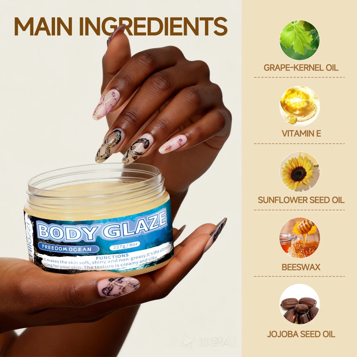 Body glaze moisturizes, protects, and repairs the skin Create a more even-looking skin tone Brighten and smooth Oasis Select