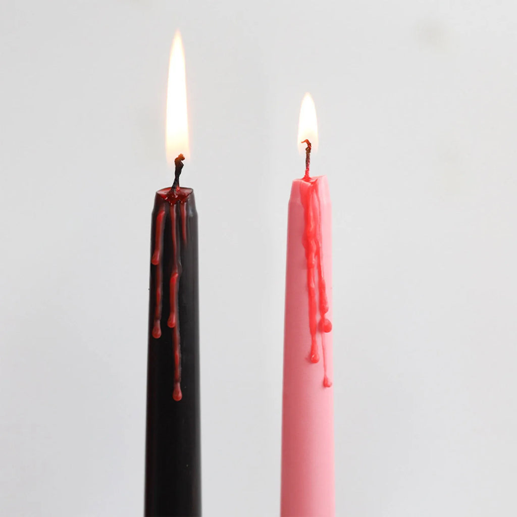 4-Pack Vampire Tears Gothic Taper Candles – Halloween Blood Drip Gothic Taper Candles Oasis Select