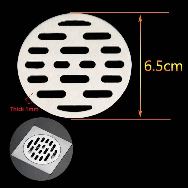 Universal Stainless Steel Round Floor Drains Cover Plate Sink Strainer Anti-clogging Shower Drains Hair Catcher Bathroom Fixture Oasis Select 6.5cm