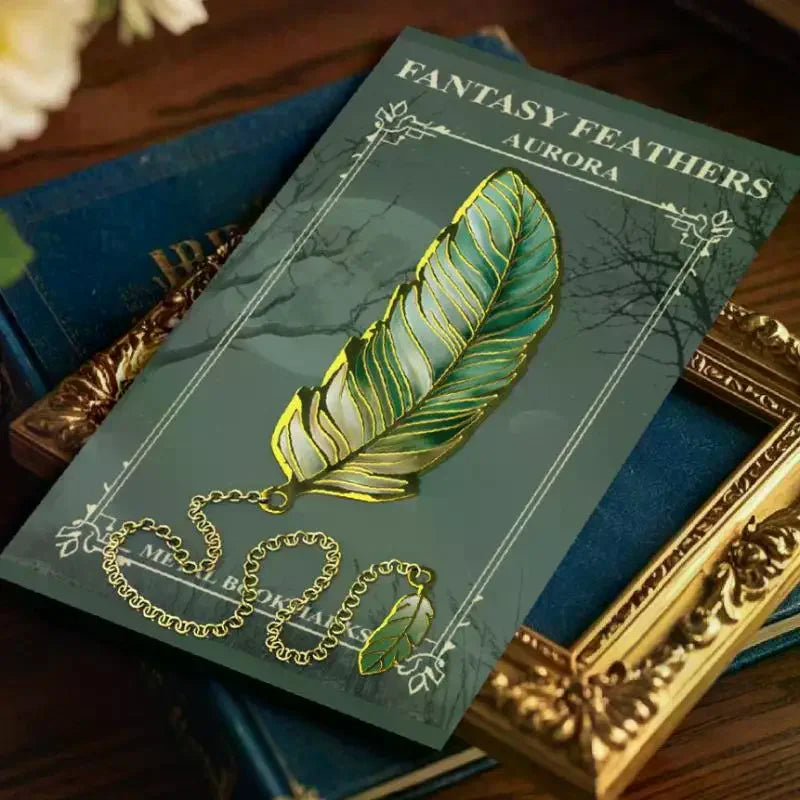 1Pcs Exquisite Book Page Divider Vintage Gold Stamped Metal Bookmark With Metal Chain Pendant Office Stationery Oasis Select