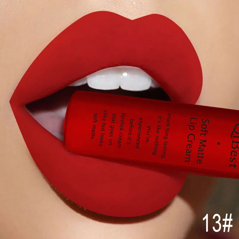 QiBest Velvet Matte Liquid Lipstick – Waterproof & Long-Lasting