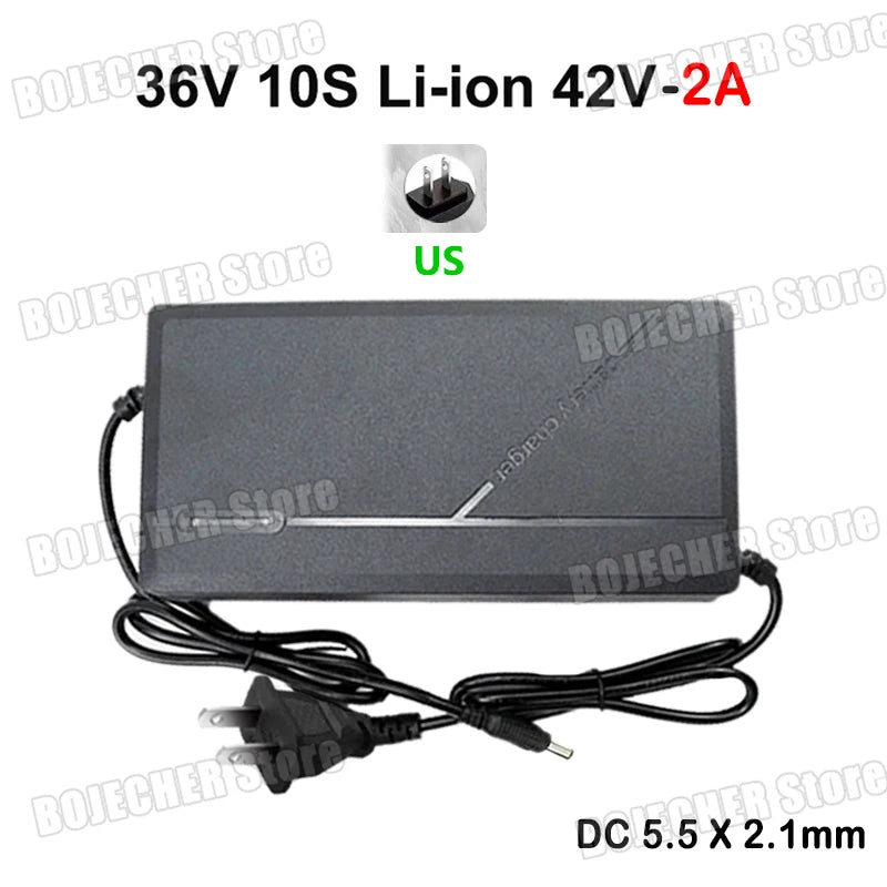 36V 48V 2A 5A Lithium Battery Charger Battery Pack 42V 54.6V 10S 13S Intelligent Fast Charging 110-240V Smart Charger US Plug Oasis Select 36V 2A US Plug