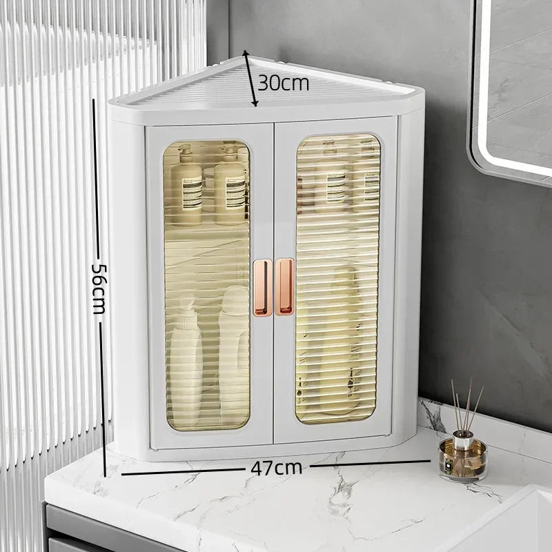Multi-functional Storage cabinet Multi-layer living room locker Floor-to-ceiling plastic triangular dust rack Snack toy locker Oasis Select 1-Brown