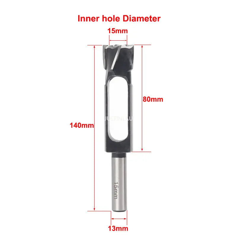 JUSTINLAU Straight And Round Wood Plug Hole Cutter Plug Cutting Drill Take Steel Knife Log Tenon Cork Woodworking Drilling Tools Oasis Select 15mm