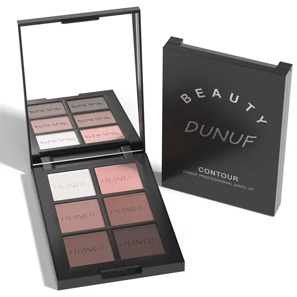 DUNUF 6-Color Cream Highlighter & Contour Palette – Waterproof