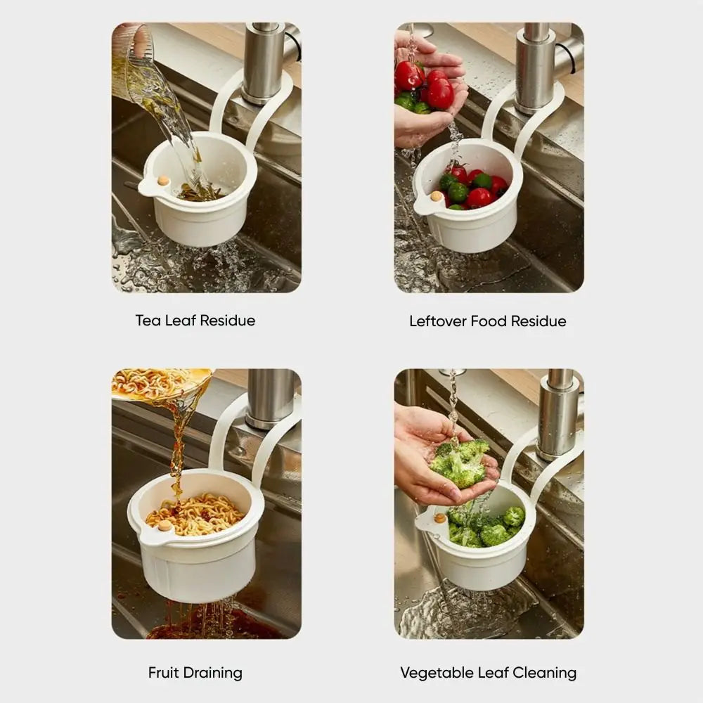 Portable Push-type Kitchen Sink Filter Basket Separate Drain Bowl Filter Basket Anti-leakage Anti-leakage Sink Storage Rack Oasis Select