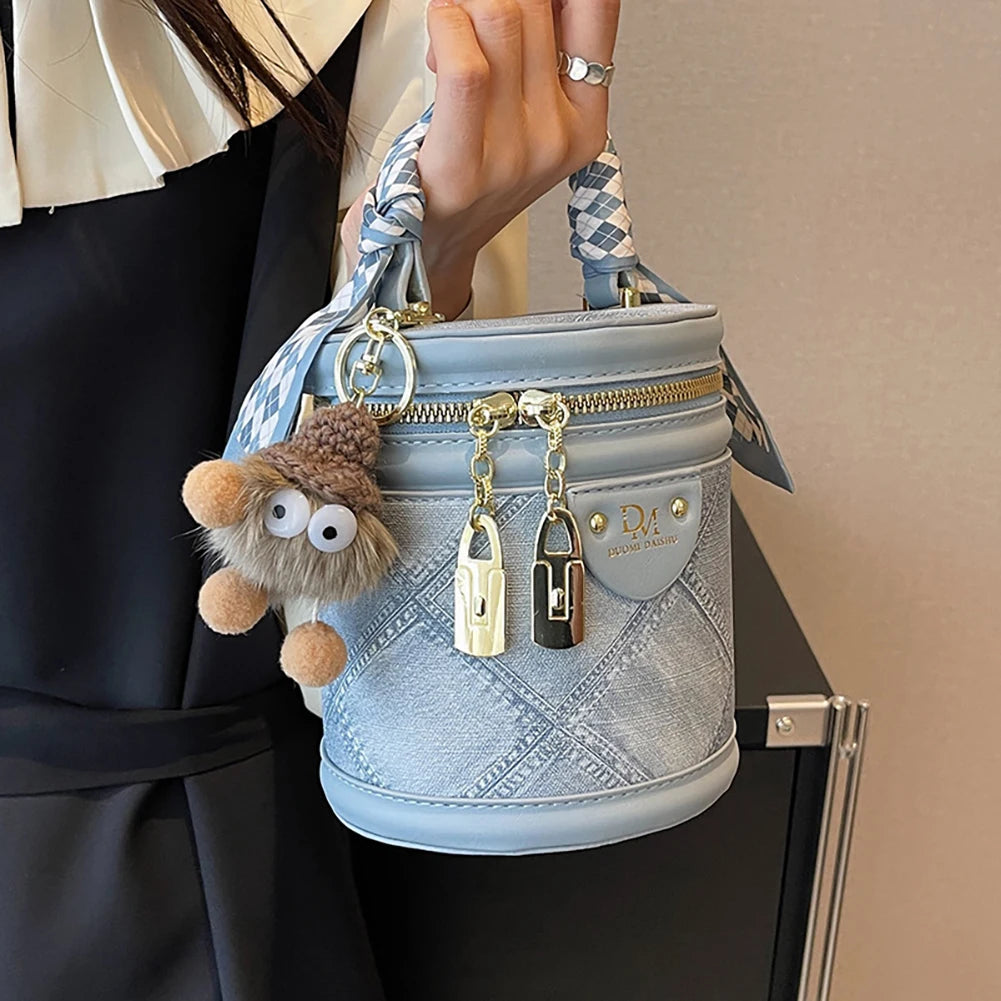 HOBBAGGO Women's PU Leather Bucket Crossbody Tote Bag Purse