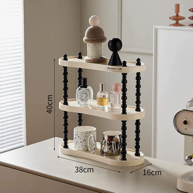Cosmetics storage box Multifunctional finishing rack Skin care products Perfume storage rack Household desktop cup storage rack Oasis Select Oval-3 Layers Cream
