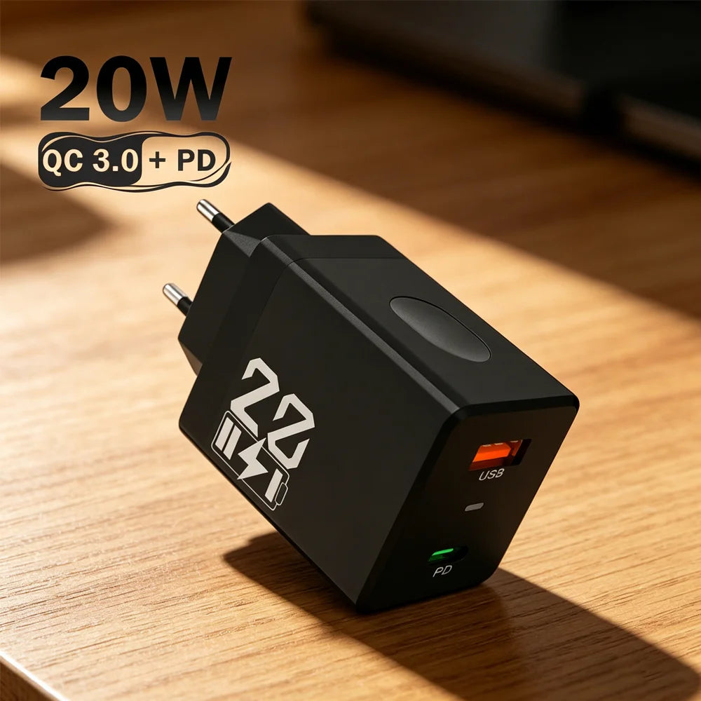 20W USB Charger Fast Charging Mobile Phone Charger Power Adapter For iPhone Samsung Xiaomi Huawei QC 3.0 Wall Quick Charge Plug Oasis Select