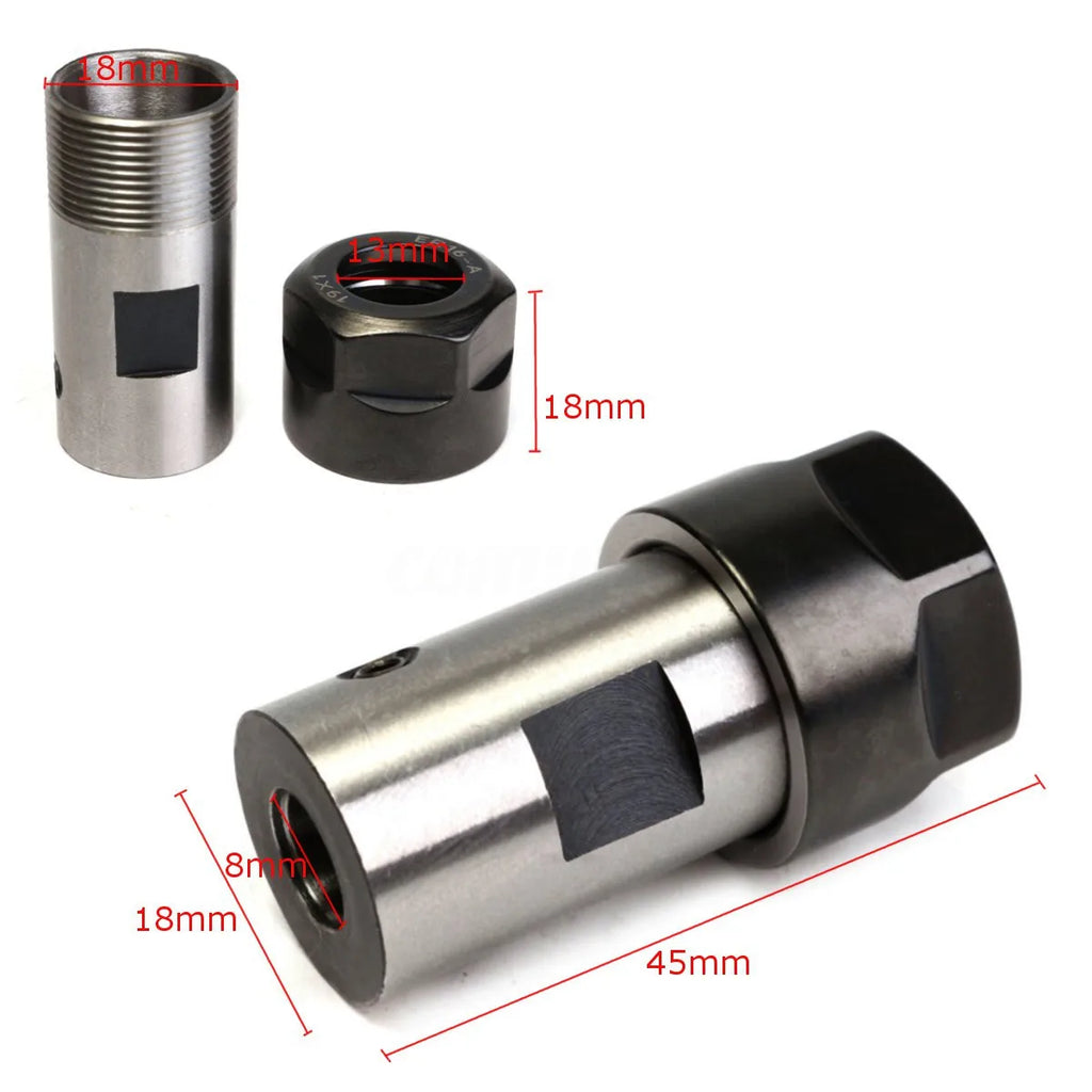 LIKE WISH ER16 Collet Chuck Motor Shaft Spindle Extension Rod Holder 8MM CNC Milling Oasis Select