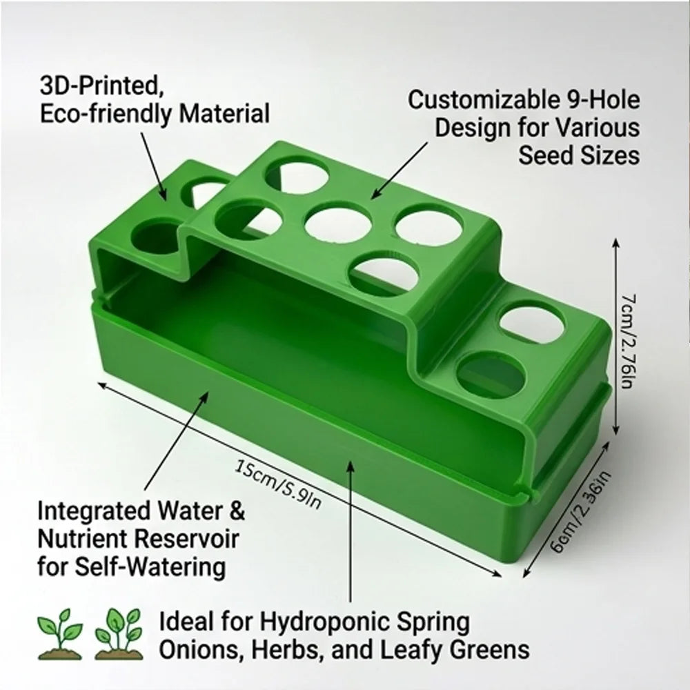9 Holes Windowsill Self Watering Hydroponic Planter Box Water Culture Planter Scallion Herb Leafy Vegetable Home Gardening Gifts Oasis Select Planting box