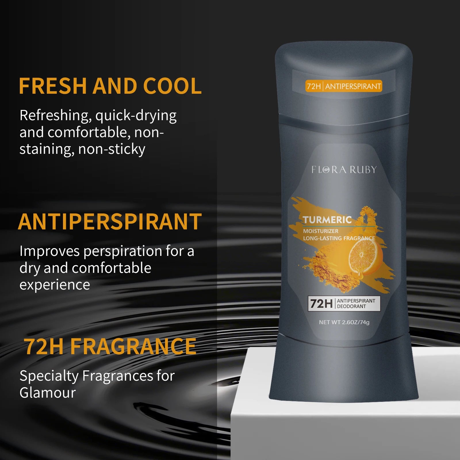 Underarm Odor Remover Deodorant Solid Perfume Long Lasting Aroma Armpit Sweat Deodorizer Moisturizing Skin Care Refreshing 74g Oasis Select