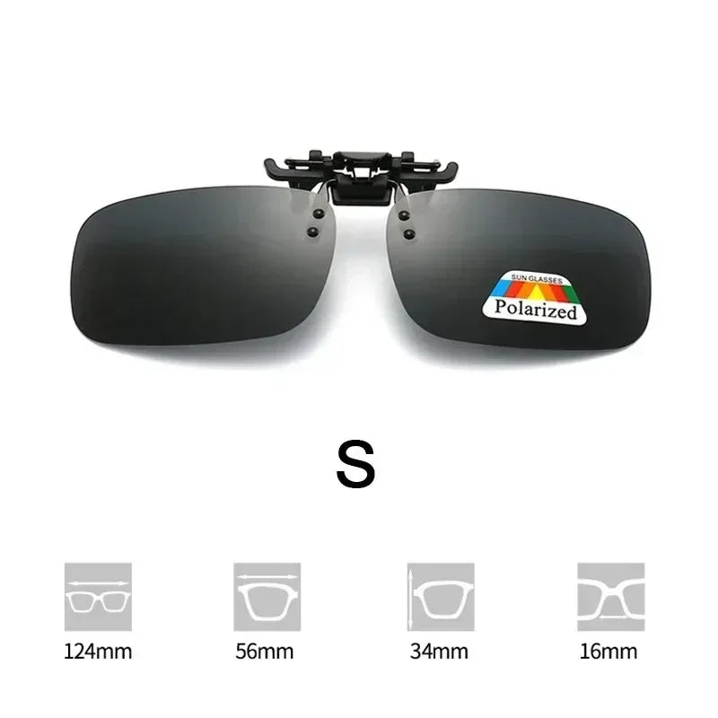 1/2/3PCS Polarized Sunglasses Clip For Driving Night Vision Glasses UV400 Outdoor Sunshade High Definition Sunglasses Clip Oasis Select Black S x1Pcs