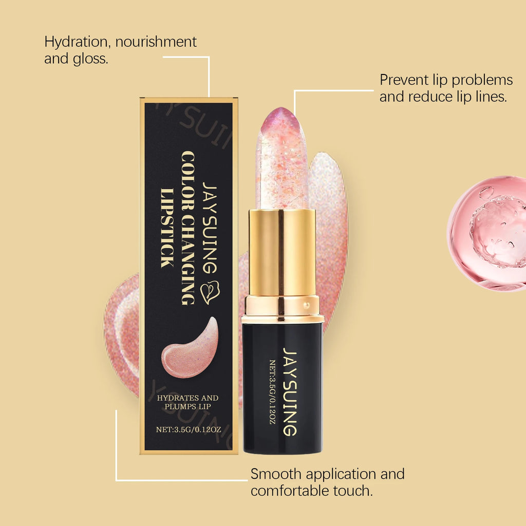 Jaysuing Color Changing Lipstick – Moisturizing Waterproof Shimmer Color Changing Lipstick Oasis Select