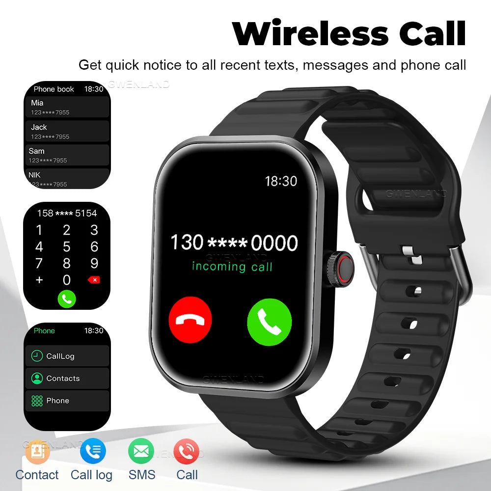 Gwenland Smart Watch 2.01" HD | Fitness & Health Tracker
