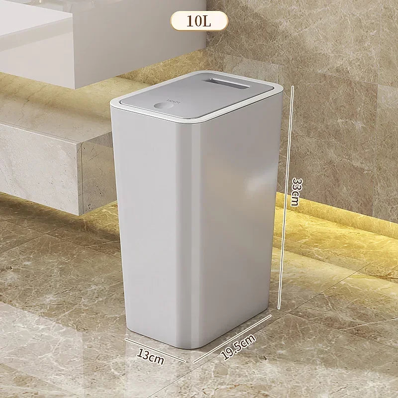 10L One-Touch Odor-Proof Trash Can | Leakproof Kitchen & Bathroom Bin