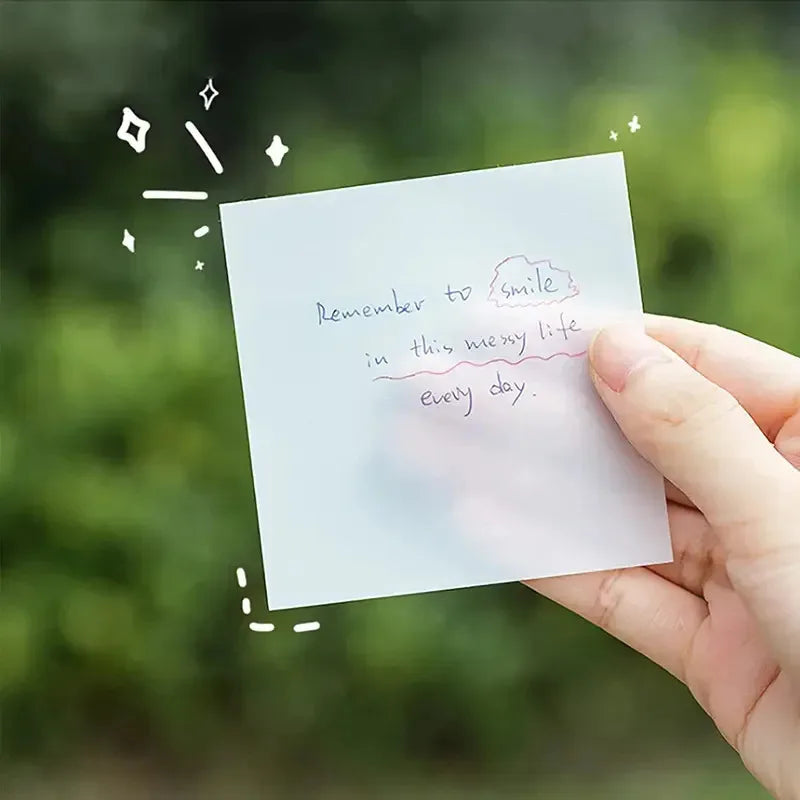 50/250Sheets Transparent Sticky Notes Scrapes Stickers Note Pads Posted It Paper Clear Notepad School Stationery Office Supplies Oasis Select