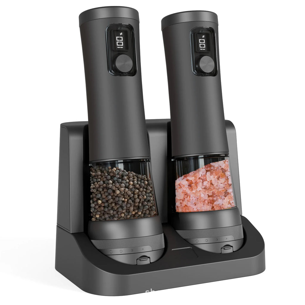 Electric Salt & Pepper Grinder Set – Rechargeable LED Indicator