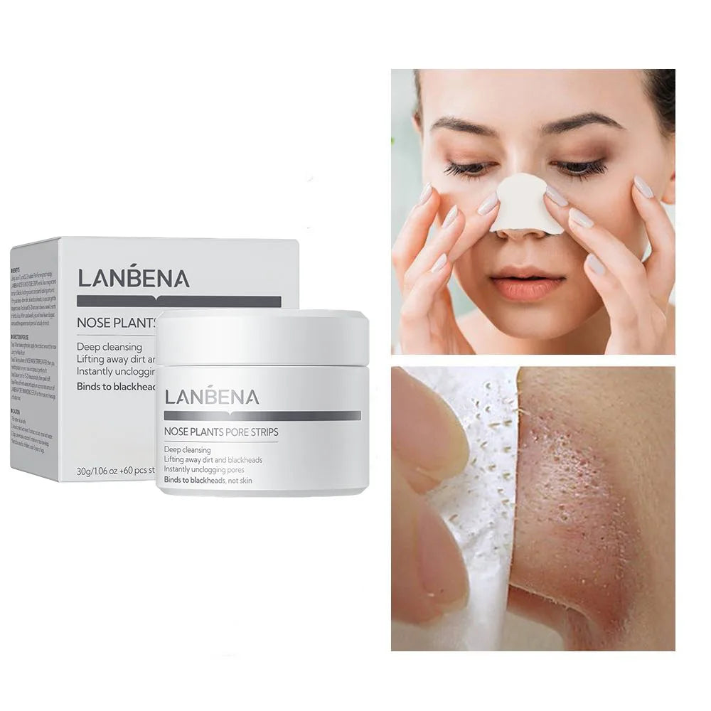 LANBENA Blackhead Remover Nose Mask Peeling Deep Cleansing Face Mask Oil Control Skin Care (60 Stickers) Oasis Select