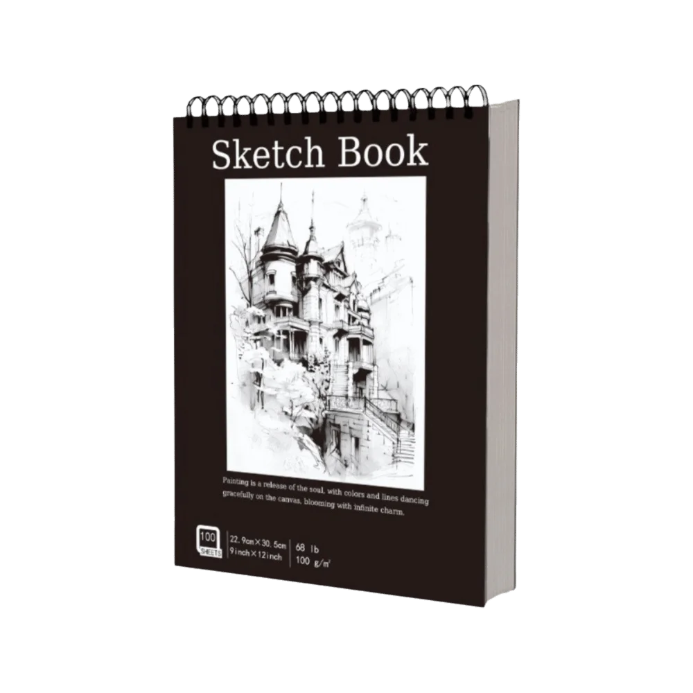 100 Sheets Coil Sketchbook Portable Easy To Tear Spiral Bound Artist Sketchbook Acid-Free Paper Perforated Pages Oasis Select Style-B
