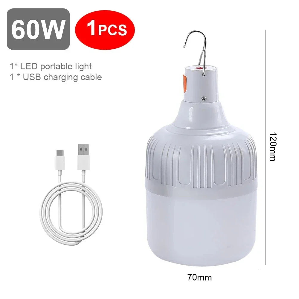 ESMARTER 60W/80W USB Rechargeable LED Camping Lantern & Hook