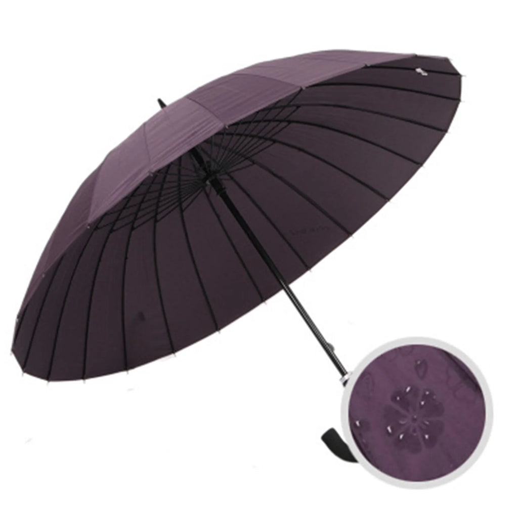 PEAKINBAGS Ultra Large 24-Rib Long Handle Retro Windproof Umbrella