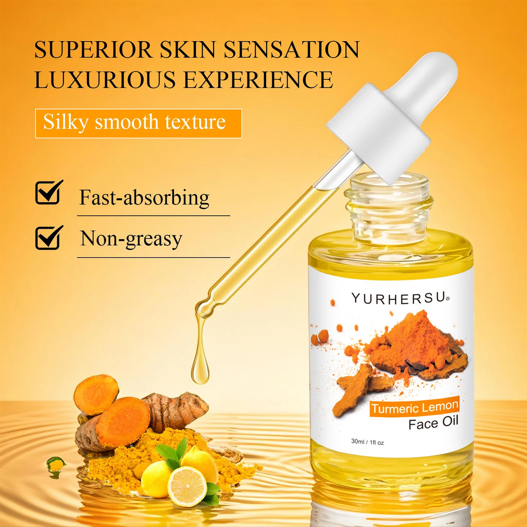 YURHERSU Turmeric Lemon Revitalizing Face Oil 30ml Brightening Face Oil Oasis Select