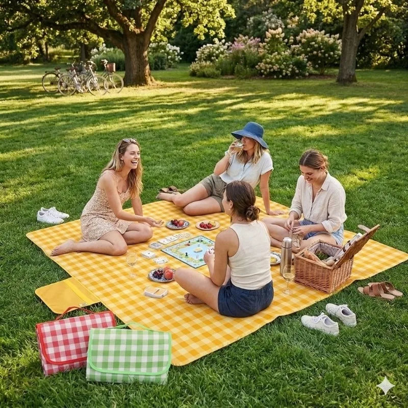 Thick Outdoor Picnic Mat Waterproof & Moisture Proof Ground Blanket for Camping Hiking Beach and Grass Activities Oasis Select