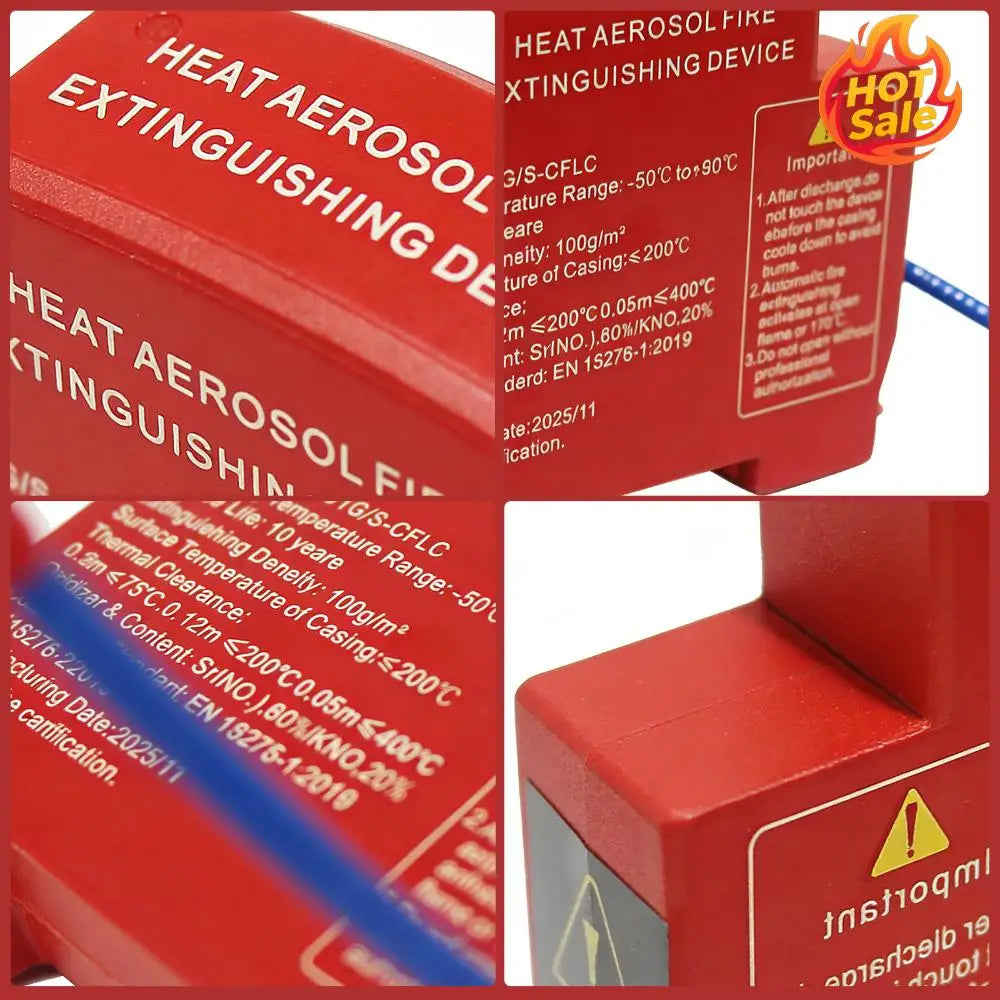 DIN Rail Retardant Device Dual-Line Heat Aerosol Fire Extinguishers Non-Pollution For Distribution Cabinet And Meter Box Oasis Select