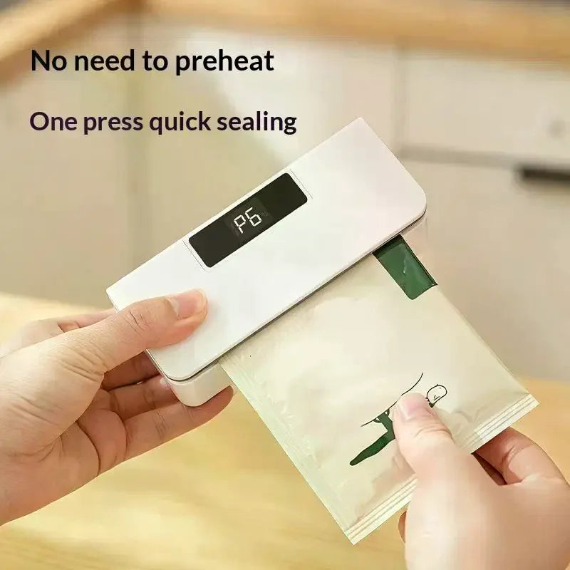Bag Sealer 2 In 1 USB Rechargeable Mini Heat Seal Device for Plastic Food Bags Picnic Snack Storage Use Oasis Select