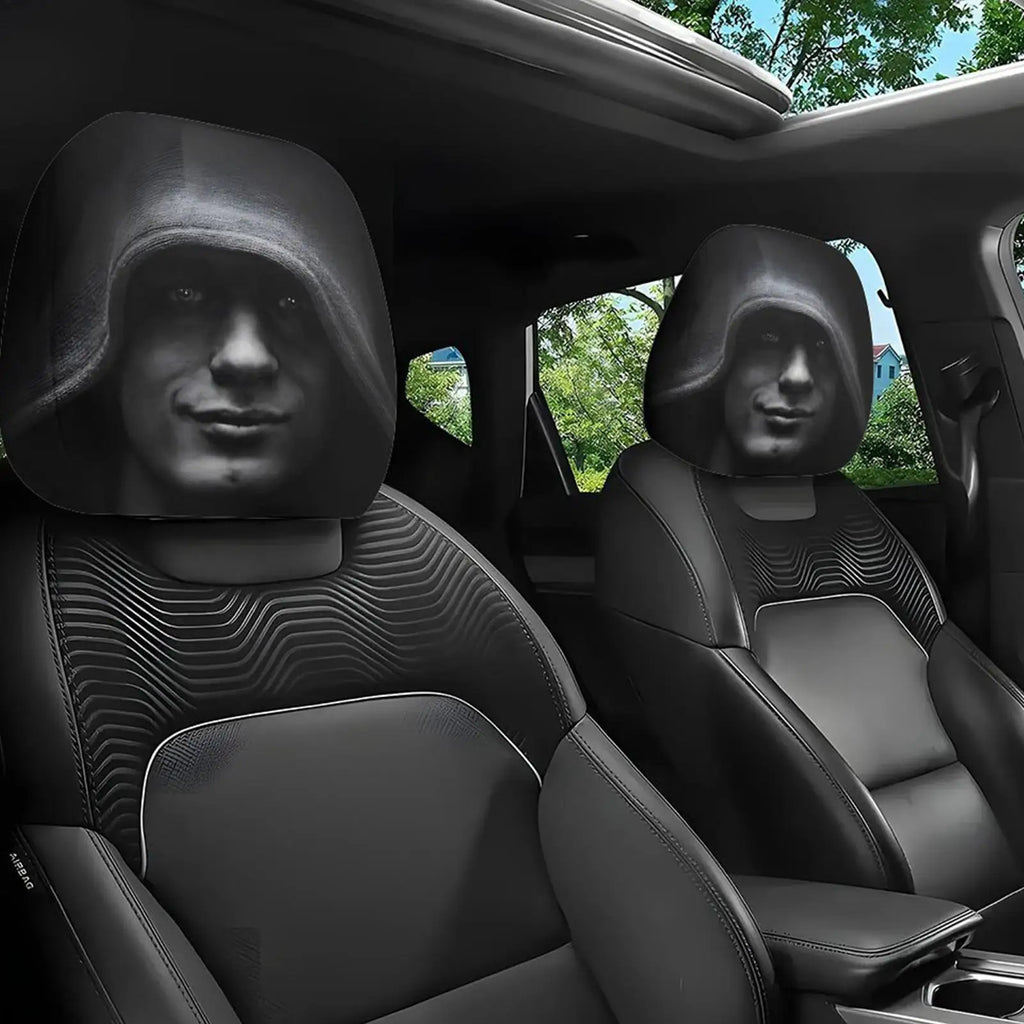 Car Headrest Cover Halloween Stretchy Head Rest Protector Mysterious Figure Pattern Headrest Cover for Automotive Vehicle SUV Oasis Select