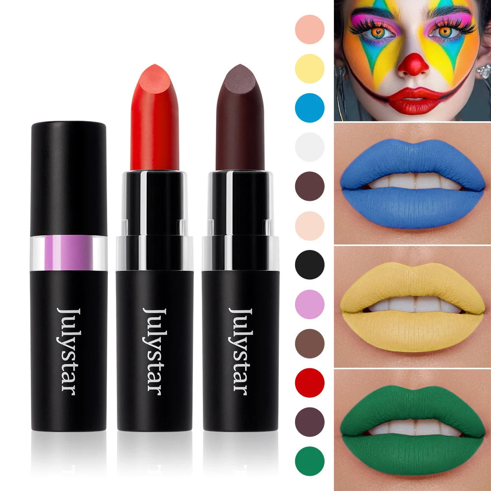 Matte Lipsticks 12 Colors Waterproof Long Lasting Lip Stain Non-stick Cup Sexy Red Black Lipstick Pigment Lip Cosmetics Oasis Select