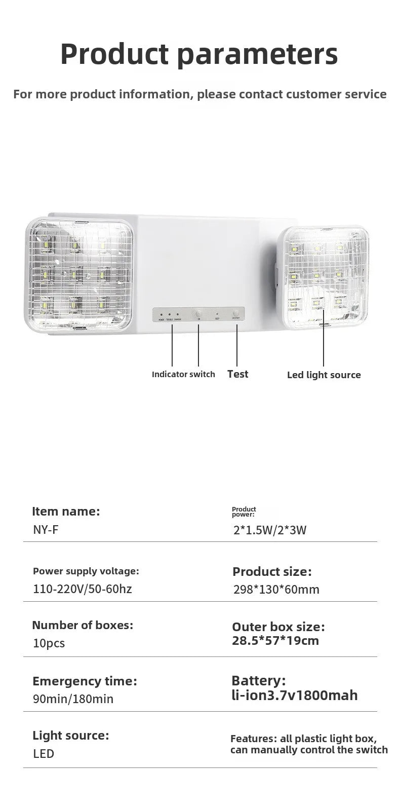 SHINEKNOT Double-Head LED Emergency Exit Light | 180 Min Backup