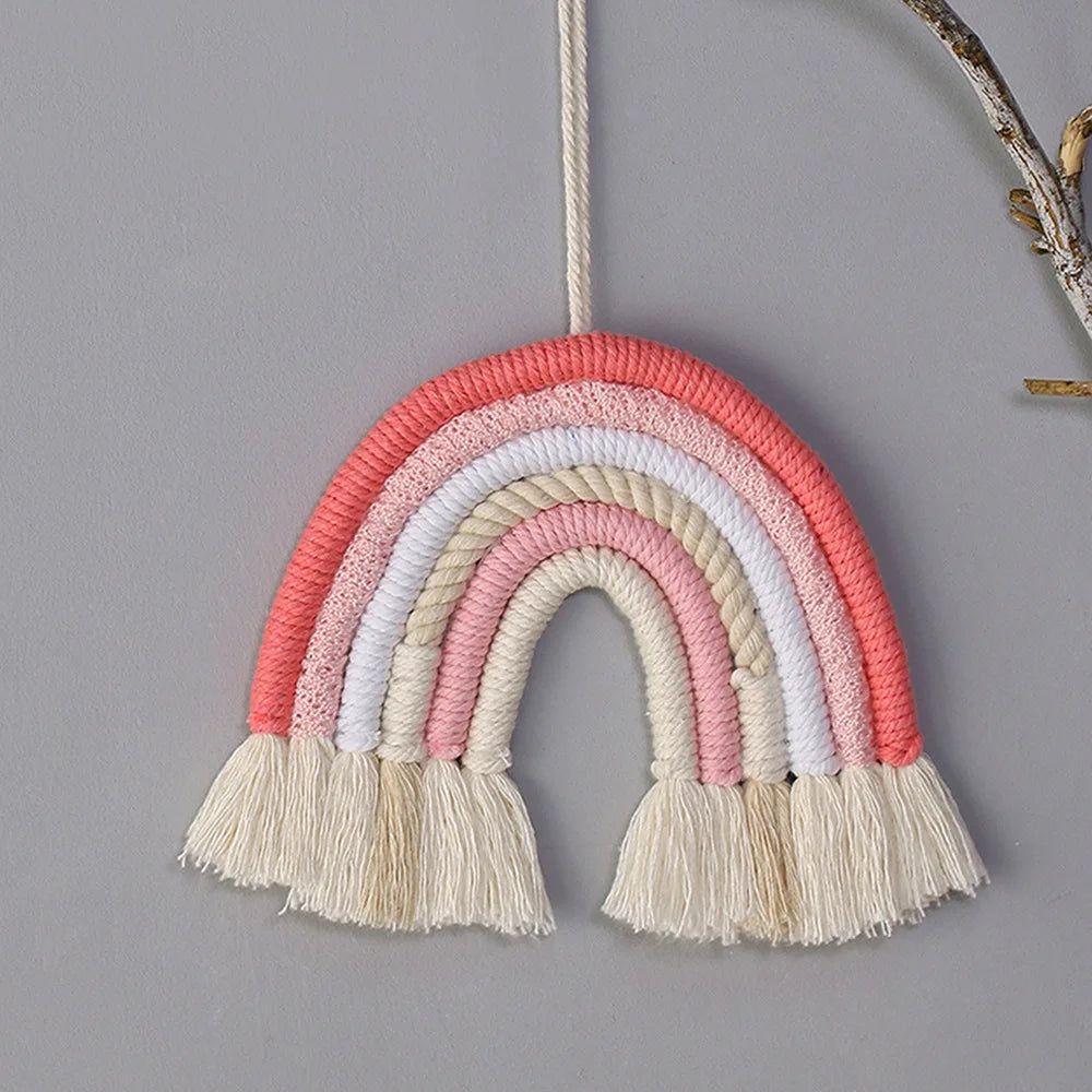 Rainbow Pendant Children's Room Decoration Woven Fringe Decoration Woven Tapestry Rainbow Room Pendant Room Decor Oasis Select