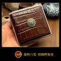 Cowhide Cigarette Box Thick Cigarette Side-flip Ultra-thin Handcrafted Top Layer Classic Men's Retro 20-pack Cigarette Box Oasis Select H