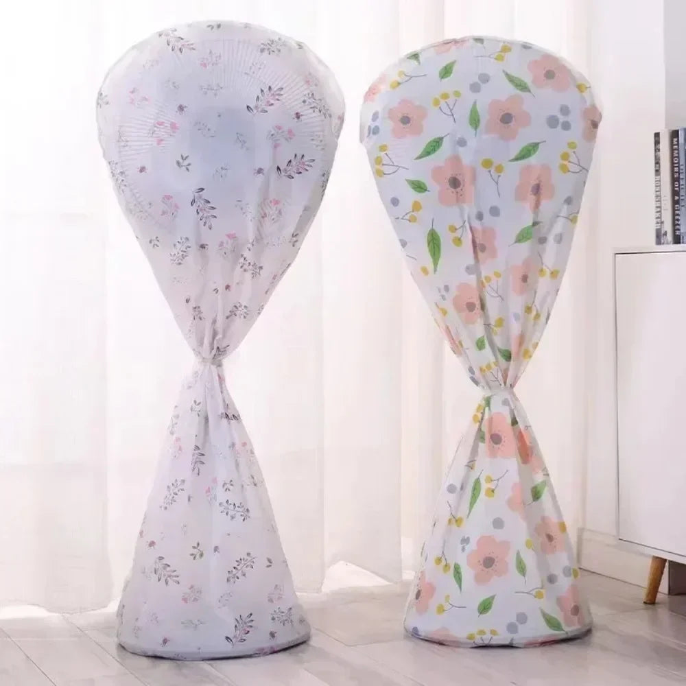 Two Style Washable Fan Sleeve Waterproof Dustproof Protective Standing Round Electric Fan Cover for Pedestal Stand Fan Floor Oasis Select