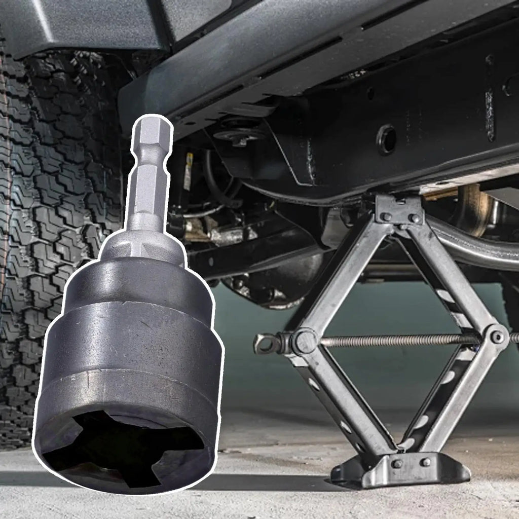Scissor Jack Drill Adapter Socket Converter for Scissor Car Jack Heavy-Duty Tool Change Converter Rust-Resistant Accessories Oasis Select