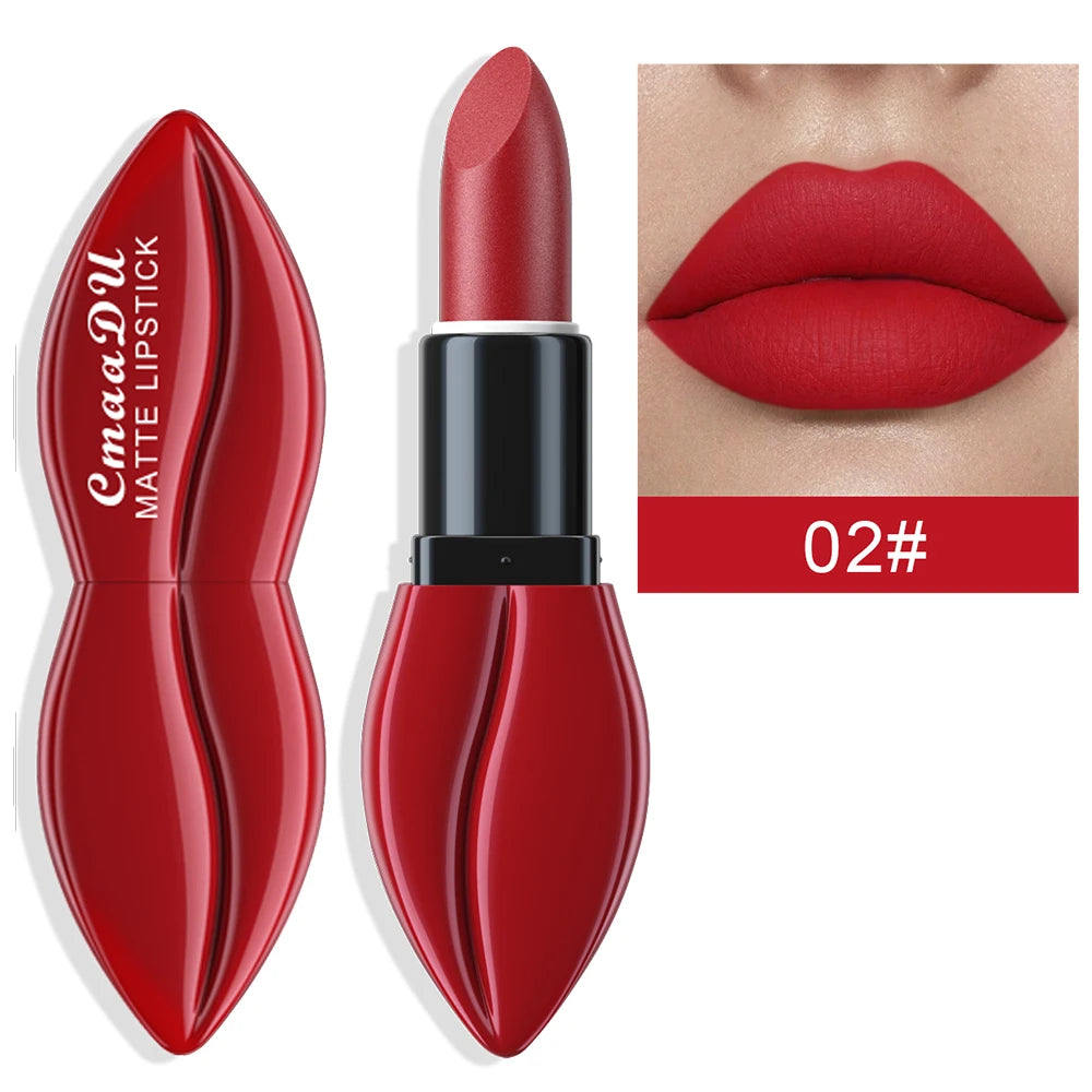 1pcs Matte Lip Gloss Lipstick, High Pigment Waterproof Velvet Long Lasting, Deep Red, Nude, Y2K Christmas Valentine's Day Gifts Oasis Select 02 Full Size