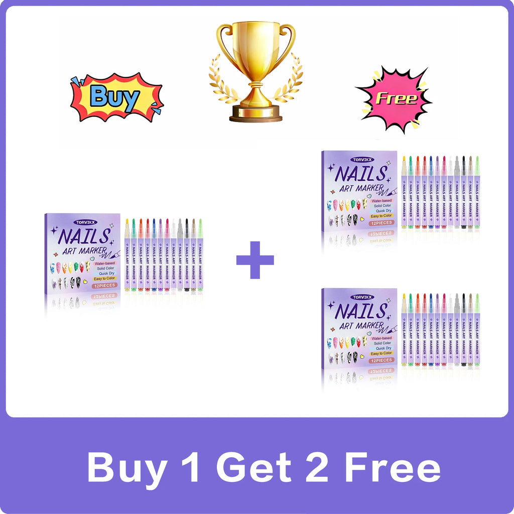 Nail Art Pen DIY Painting Fine Tip Long Lasting Color Smooth Drawing Water Based Waterproof Quick Dry Professional Beginner Oasis Select Buy 1 Get 2 Free 1