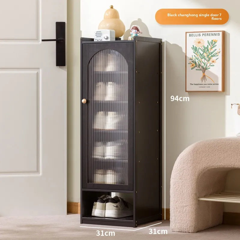 Shoe cabinet storage artifact space-saving indoor entrance small narrow shoe rack 2025 new dust-proof storage cabinet Oasis Select Black seven