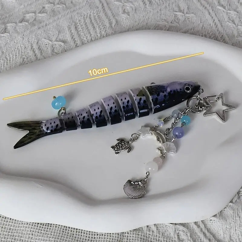Handmade Fish Keychains Lovely Jewelry Artificial Fish Bait Swimbait Mobile Phone Lanyard Keychain For Men And Women Jewelry Oasis Select A4