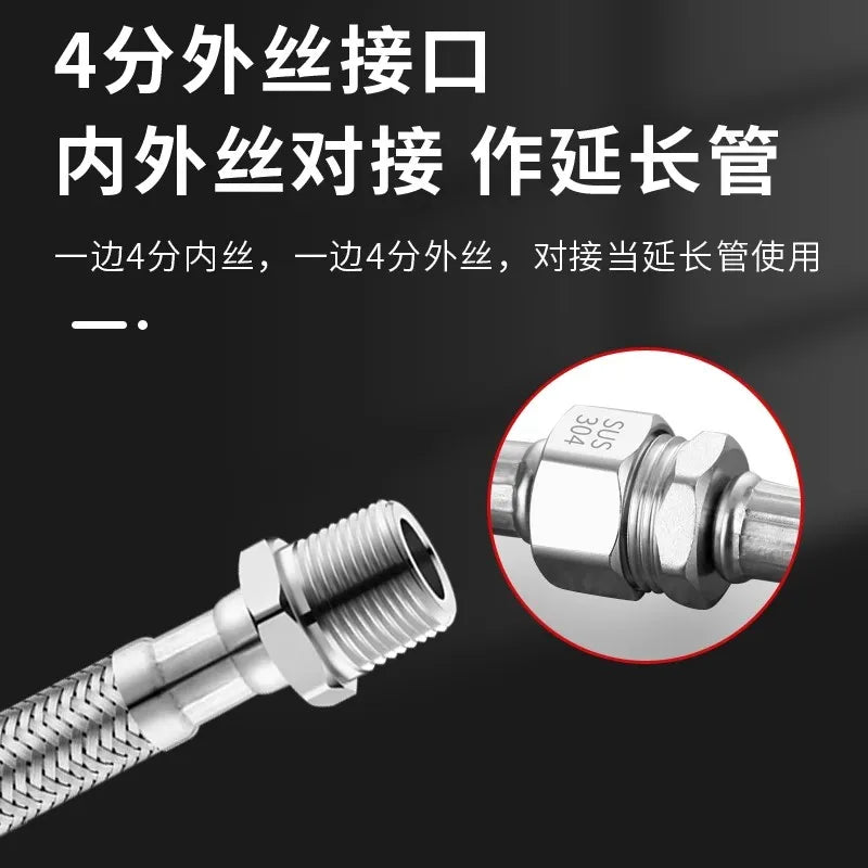 G1/2 Internal and external threaded braided tube Shower Hose Stainless Steel Flexible Shower Head Pipe for Bathroom Accessories Oasis Select